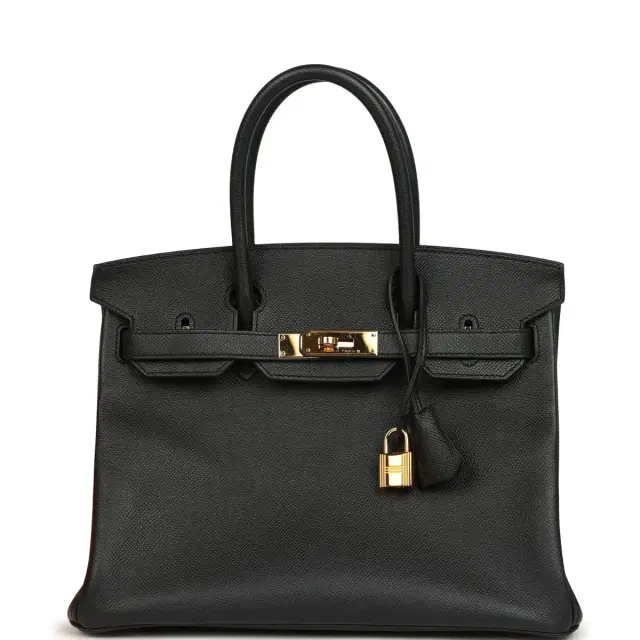 hermes Pre-owned Hermes Birkin 30 Black Epsom Gold Hardware