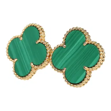 Van Cleef & Arpels Pre-owned Van Cleef & Arpels Magic Alhambra Malachite Earrings 18K Yellow Gold | Thumbnail 3 Van Cleef & Arpels Pre-owned Van Cleef & Arpels Magic Alhambra Malachite Earrings 18K Yellow Gold | Thumbnail 3