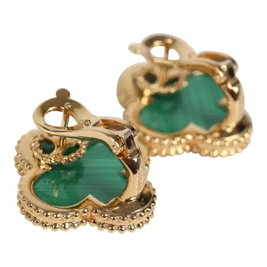 Van Cleef & Arpels Pre-owned Van Cleef & Arpels Magic Alhambra Malachite Earrings 18K Yellow Gold | Thumbnail 4 Van Cleef & Arpels Pre-owned Van Cleef & Arpels Magic Alhambra Malachite Earrings 18K Yellow Gold | Thumbnail 4