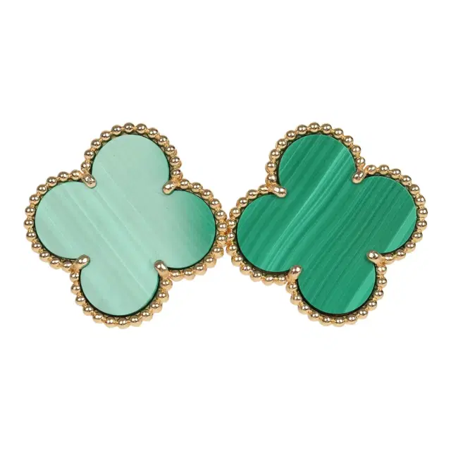 Van Cleef & Arpels Pre-owned Van Cleef & Arpels Magic Alhambra Malachite Earrings 18K Yellow Gold