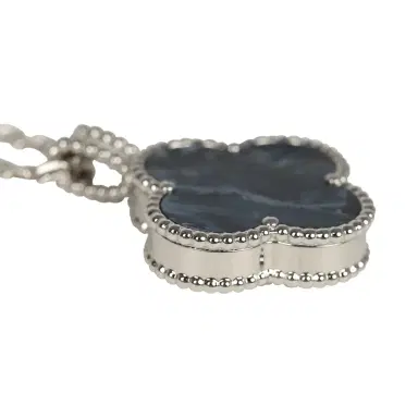 Van Cleef & Arpels Van Cleef & Arpels Alhambra Secret Pendant Watch Necklace Pietersite, Diamonds, 18K White Gold Guilloche | Thumbnail 13 Van Cleef & Arpels Van Cleef & Arpels Alhambra Secret Pendant Watch Necklace Pietersite, Diamonds, 18K White Gold Guilloche | Thumbnail 13