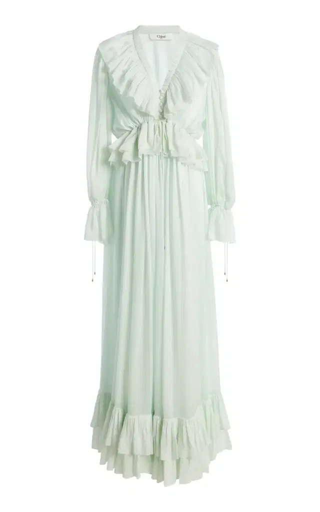 Chloé Ruffled Georgette Maxi Dress