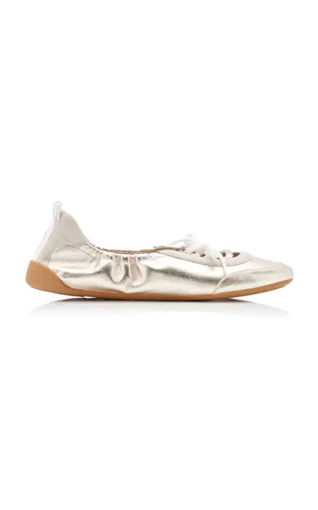 Chloé Kick Metallic Leather Ballet Sneakers