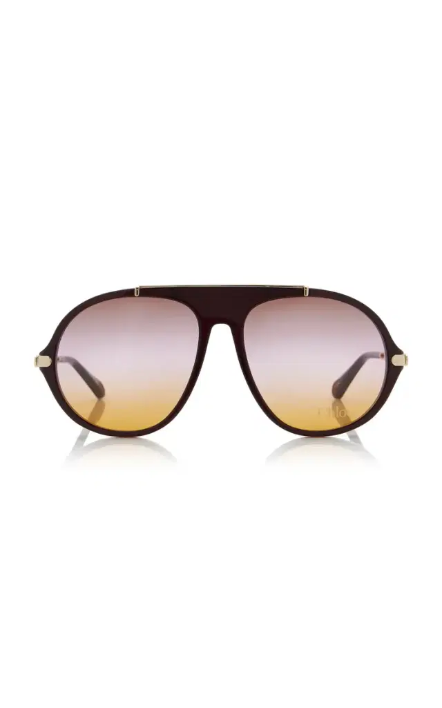 Chloé Aviator-Frame Acetate Sunglasses