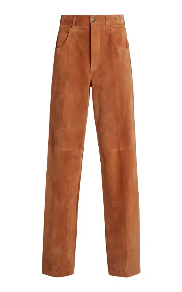 Chloé Suede Straight-Leg Pants