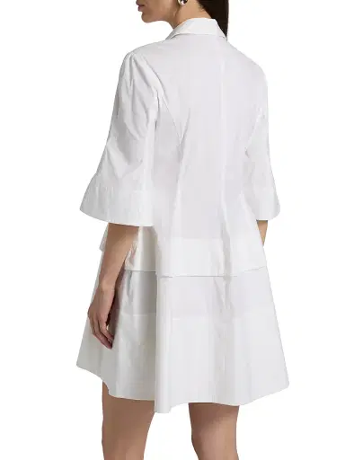 Lela Rose Women's Poplin Flare-Sleeve Shirtdress | Thumbnail 5 Lela Rose Women's Poplin Flare-Sleeve Shirtdress | Thumbnail 5