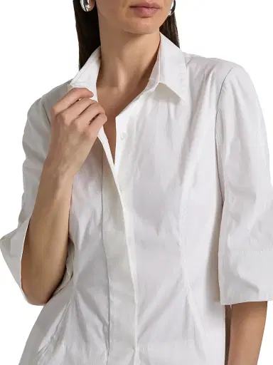 Lela Rose Women's Poplin Flare-Sleeve Shirtdress | Thumbnail 6 Lela Rose Women's Poplin Flare-Sleeve Shirtdress | Thumbnail 6