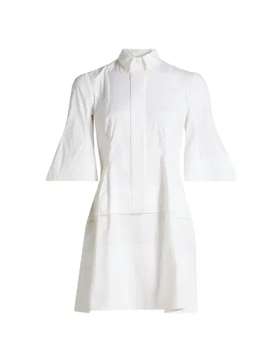 Lela Rose Women's Poplin Flare-Sleeve Shirtdress | Thumbnail 1 Lela Rose Women's Poplin Flare-Sleeve Shirtdress | Thumbnail 1