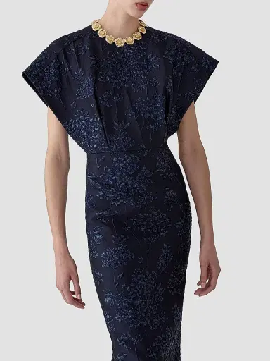 Carolina Herrera Women's Embellished Fan Bodice Gown - Midnight - Size 12 | Thumbnail 4 Carolina Herrera Women's Embellished Fan Bodice Gown - Midnight - Size 12 | Thumbnail 4
