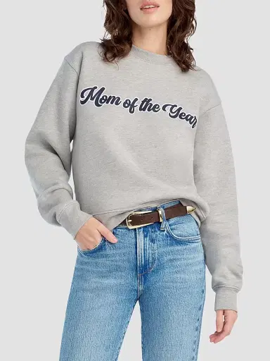 Favorite Daughter Women's The Mom Of The Year Varsity Sweatshirt - Heather Grey - Size XS | Thumbnail 4