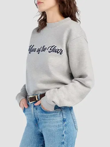 Favorite Daughter Women's The Mom Of The Year Varsity Sweatshirt - Heather Grey - Size XS | Thumbnail 5