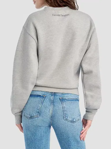 Favorite Daughter Women's The Mom Of The Year Varsity Sweatshirt - Heather Grey - Size XS | Thumbnail 6