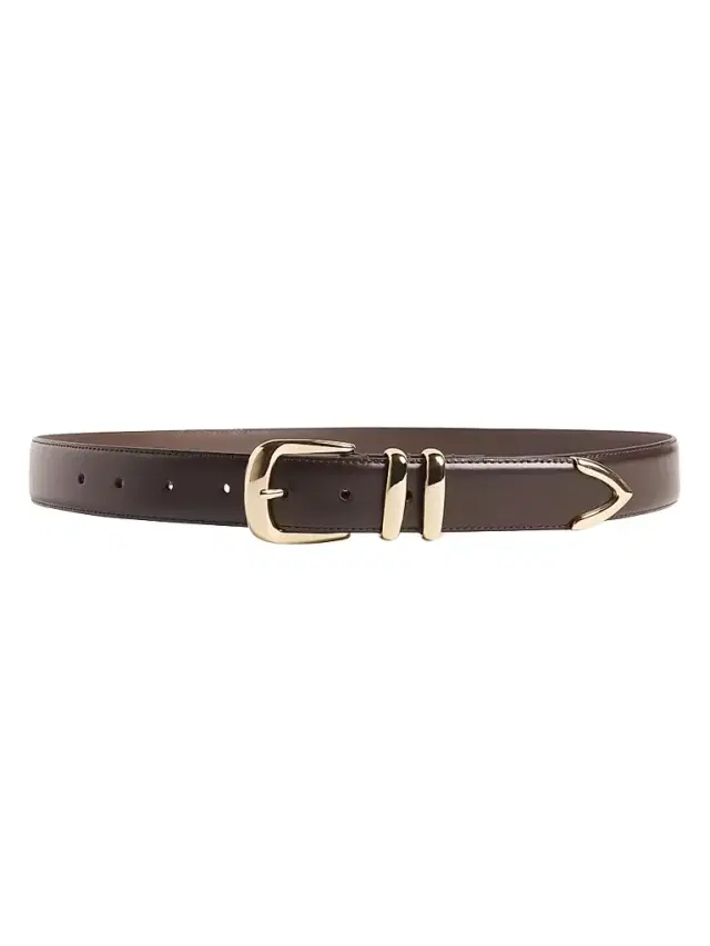 Favorite Daughter Women's The Jordan Leather Belt - Dark Brown Gold