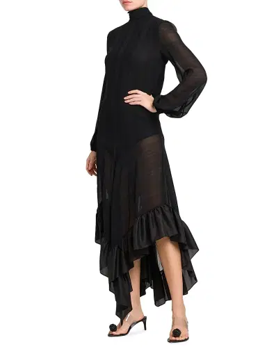 Philosophy di Lorenzo Serafini Women's Ruffled Silk Tie-Back Maxi Dress | Thumbnail 2