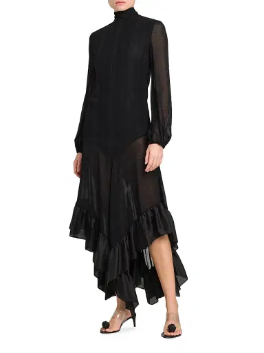 Philosophy di Lorenzo Serafini Women's Ruffled Silk Tie-Back Maxi Dress | Thumbnail 3