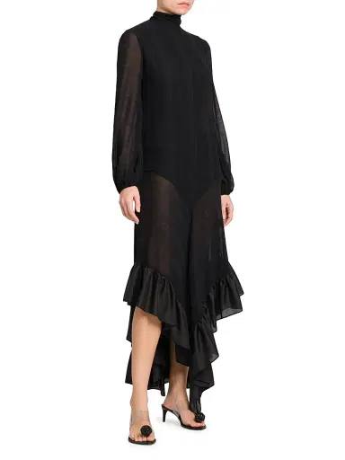 Philosophy di Lorenzo Serafini Women's Ruffled Silk Tie-Back Maxi Dress | Thumbnail 4