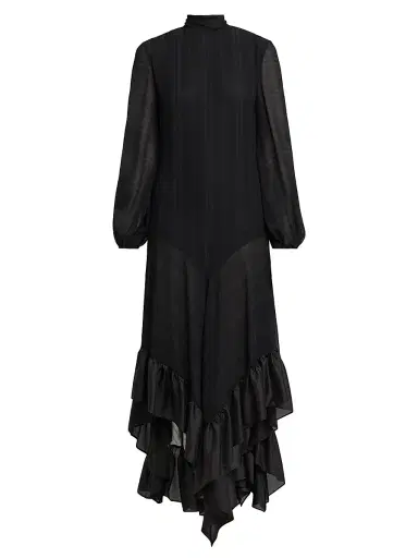 Philosophy di Lorenzo Serafini Women's Ruffled Silk Tie-Back Maxi Dress | Thumbnail 1