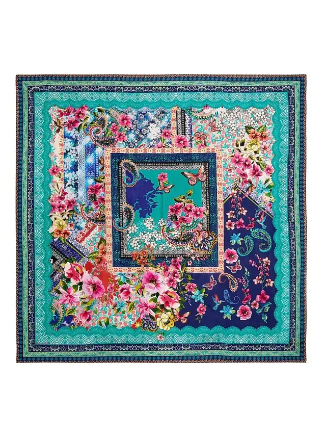 Women's Floral Print Silk Scarf - Romana Scarf