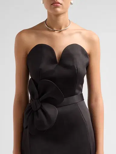 Marc Jacobs Women's Satin Daisy Belted Minidress - Black | Thumbnail 5 Marc Jacobs Women's Satin Daisy Belted Minidress - Black | Thumbnail 5
