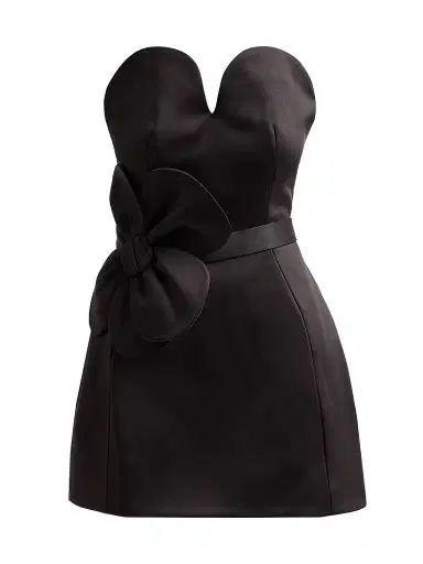 Marc Jacobs Women's Satin Daisy Belted Minidress - Black | Thumbnail 1 Marc Jacobs Women's Satin Daisy Belted Minidress - Black | Thumbnail 1