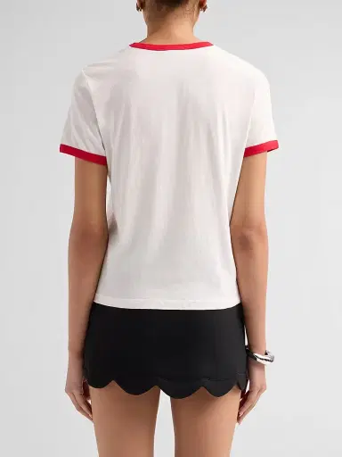 Marc Jacobs Women's Logo Cotton-Blend T-Shirt - White Multi | Thumbnail 3