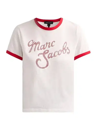 Marc Jacobs Women's Logo Cotton-Blend T-Shirt - White Multi | Thumbnail 1