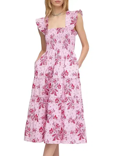 Hill House Home Women's The Ellie Nap Dress - Pink Delft Bouquet - Size XXXXL | Thumbnail 1