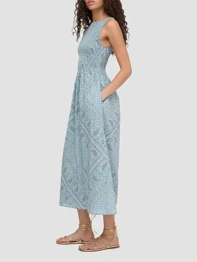 Hill House Home Women's The Cosima Nap Dress - Blue Gemstone Mosaic Scarf - Size XXS | Thumbnail 2 Hill House Home Women's The Cosima Nap Dress - Blue Gemstone Mosaic Scarf - Size XXS | Thumbnail 2