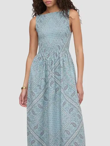 Hill House Home Women's The Cosima Nap Dress - Blue Gemstone Mosaic Scarf - Size XXS | Thumbnail 4 Hill House Home Women's The Cosima Nap Dress - Blue Gemstone Mosaic Scarf - Size XXS | Thumbnail 4