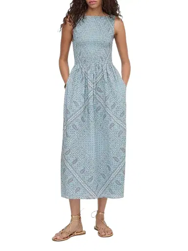 Hill House Home Women's The Cosima Nap Dress - Blue Gemstone Mosaic Scarf - Size XXS | Thumbnail 1 Hill House Home Women's The Cosima Nap Dress - Blue Gemstone Mosaic Scarf - Size XXS | Thumbnail 1