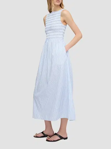 Hill House Home Women's The Cosima Nap Dress - Blue White Stripe - Size XXXXL | Thumbnail 2