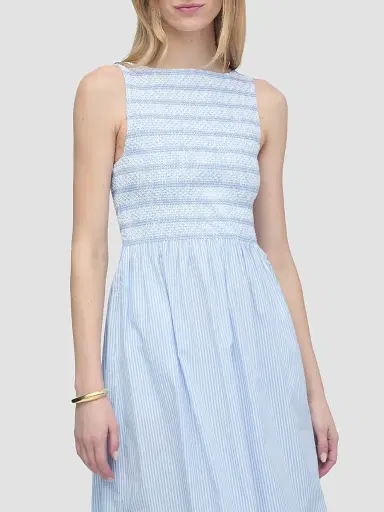 Hill House Home Women's The Cosima Nap Dress - Blue White Stripe - Size XXXXL | Thumbnail 4