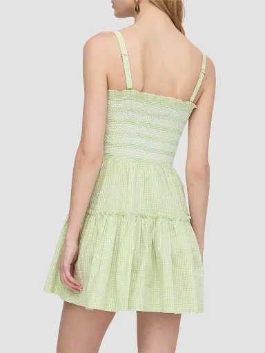 Hill House Home Women's The Seraphina Mini Nap Dress - Lime Gingham | Thumbnail 4