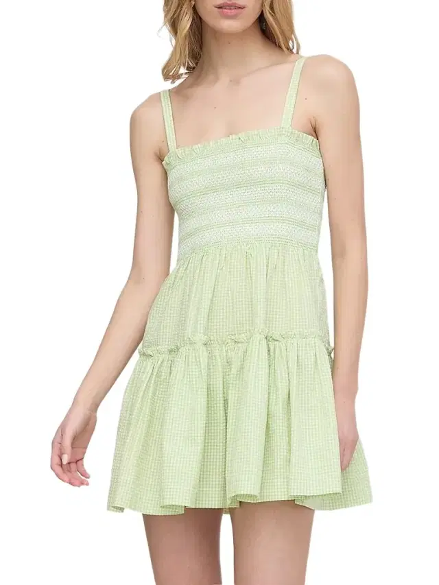 Hill House Home Women's The Seraphina Mini Nap Dress - Lime Gingham
