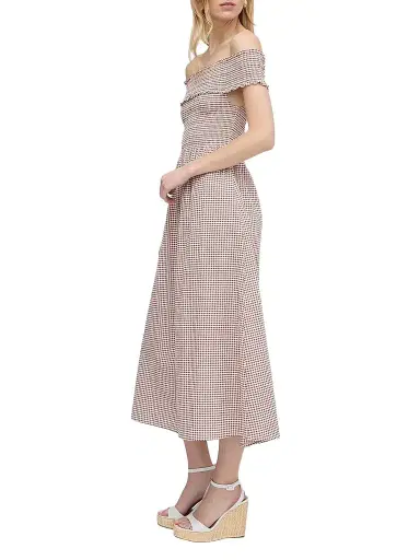 Hill House Home Women's The Marguerite Nap Dress - Cognac Gingham - Size XL | Thumbnail 1