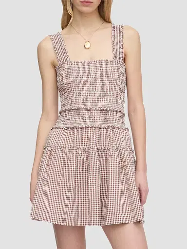 Hill House Home Women's The Azalea Mini Nap Dress - Cognac Gingham - Size XXL | Thumbnail 2 Hill House Home Women's The Azalea Mini Nap Dress - Cognac Gingham - Size XXL | Thumbnail 2
