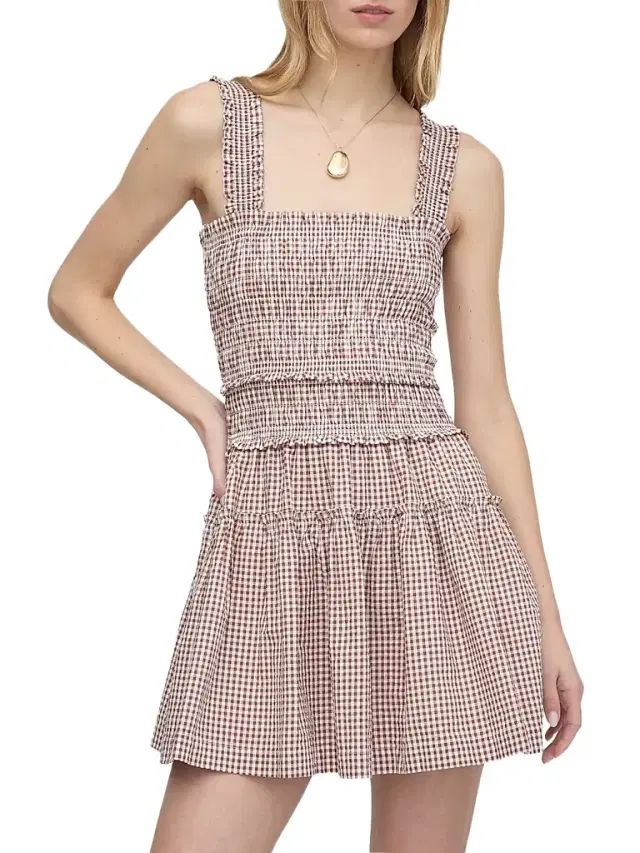 Hill House Home Women's The Azalea Mini Nap Dress - Cognac Gingham