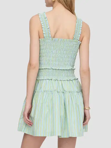 Hill House Home Women's The Azalea Mini Nap Dress - Blue Green Stripe - Size Large | Thumbnail 4 Hill House Home Women's The Azalea Mini Nap Dress - Blue Green Stripe - Size Large | Thumbnail 4