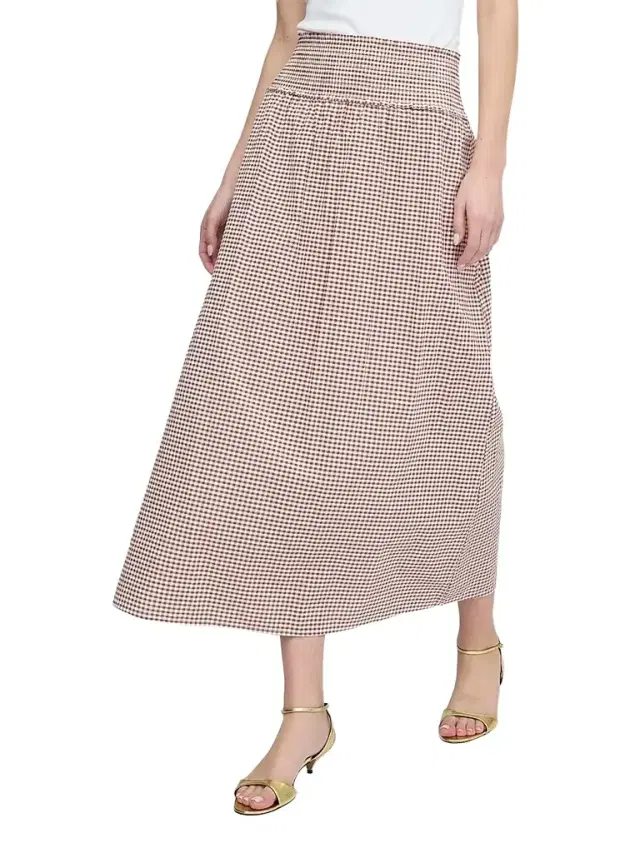 Hill House Home Women's The Delphine Nap Skirt - Cognac Gingham