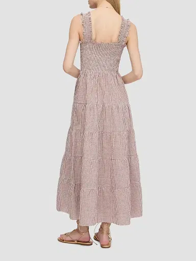 Hill House Home Women's The Goldie Nap Dress - Cognac Gingham | Thumbnail 3