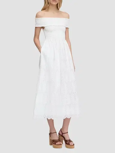 Hill House Home Women's The Marguerite Nap Dress - White Trellis Broderie | Thumbnail 2
