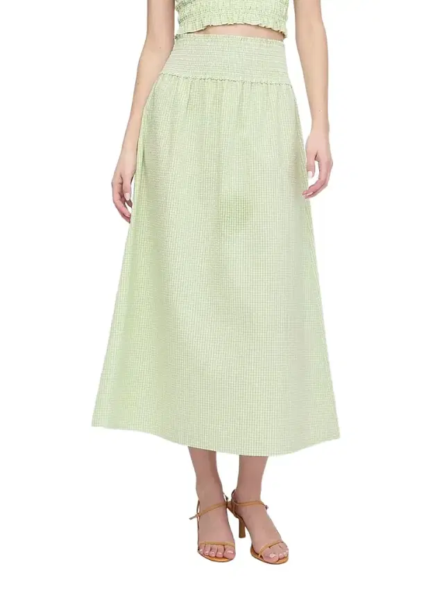 Hill House Home Women's The Delphine Nap Skirt - Lime Gingham