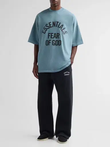 Fear of God Essentials Men's Logo Cotton-Blend Wide-Leg Sweatpants - Vintage Black - Size Large | Thumbnail 2 Fear of God Essentials Men's Logo Cotton-Blend Wide-Leg Sweatpants - Vintage Black - Size Large | Thumbnail 2
