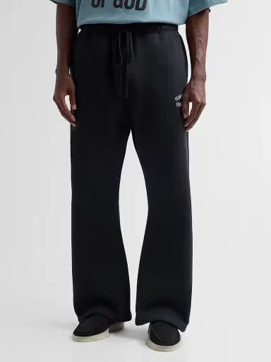 Fear of God Essentials Men's Logo Cotton-Blend Wide-Leg Sweatpants - Vintage Black - Size Large | Thumbnail 4 Fear of God Essentials Men's Logo Cotton-Blend Wide-Leg Sweatpants - Vintage Black - Size Large | Thumbnail 4