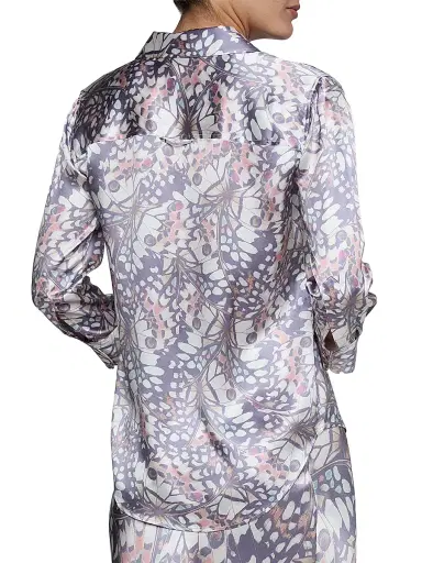 L'Agence Women's Dani Butterfly-Print Silk Button-Front Shirt | Thumbnail 5 L'Agence Women's Dani Butterfly-Print Silk Button-Front Shirt | Thumbnail 5