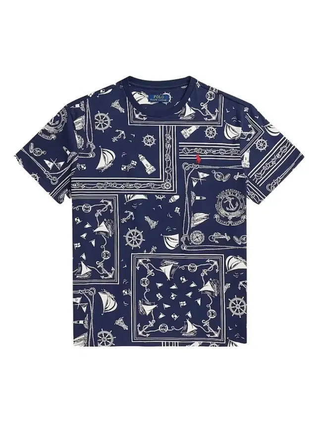 Polo Ralph Lauren Men's Classic-Fit Bandana Jersey T-Shirt - Naut Bandana Patchwork
