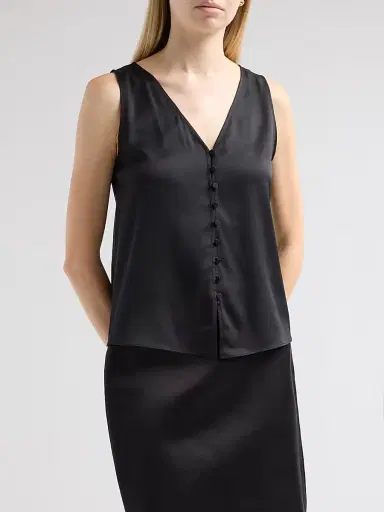 Kobi Halperin Women's Colette Silk-Blend Sleeveless Blouse - Black - Size XL | Thumbnail 4