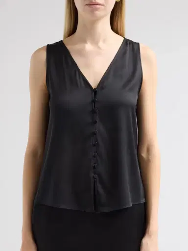 Kobi Halperin Women's Colette Silk-Blend Sleeveless Blouse - Black - Size XL | Thumbnail 5