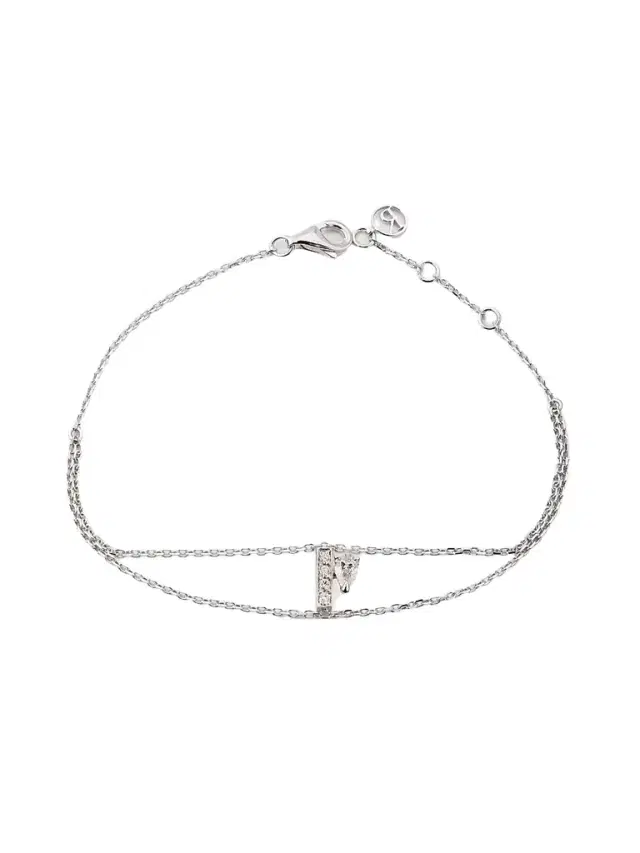 Women's Letters 18K White Gold & 0.20 TCW Diamond Bracelet - White Gold Women's Letters 18K White Gold & 0.20 TCW Diamond Bracelet - White Gold
