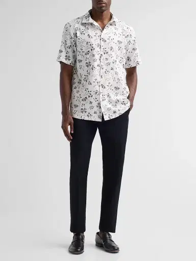 Saks Fifth Avenue Men's COLLECTION Flower Linen-Cotton Short-Sleeve Shirt | Thumbnail 2 Saks Fifth Avenue Men's COLLECTION Flower Linen-Cotton Short-Sleeve Shirt | Thumbnail 2